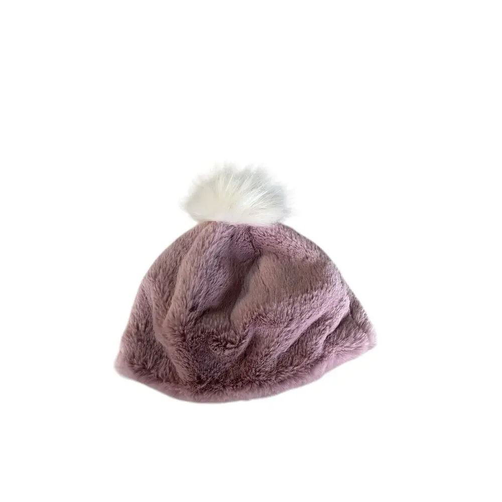 UGG KIDS FAUX FUR BEANIE WITH POM POM PINK 2-4 Yrs
